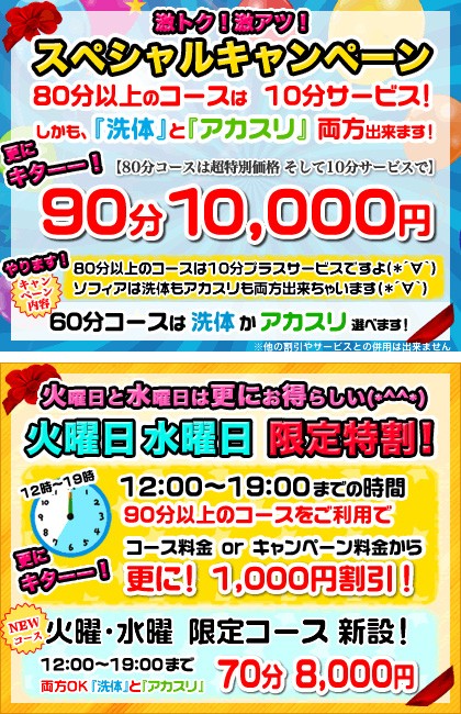 sofia ソフィア:キャンペーン情報